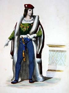 Károly Orléans-i herceg, portréja E. Mennechet, Párizs, Le Plutarque Francais alkotó: Charles Abraham (after) Chasselat