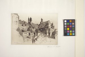 Rye, Sussex (rézkarc papírra) alkotó: Charles Adams Platt