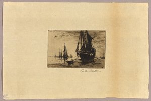 Vázlat egy csónakról alkotó: Charles Adams Platt