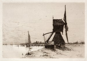Szélmalom a part mentén, 1884.