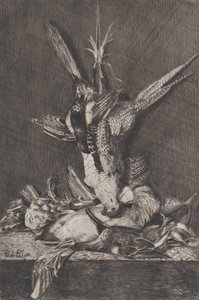 Vadásztrófea vadmadárral és articsókkal, 1850-1900. alkotó: Charles Alphonse Deblois