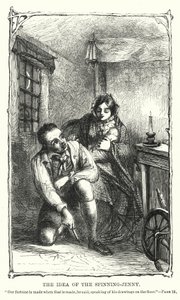 A spinning-jenny ötlete (metszet) alkotó: Charles Altamont Doyle