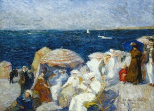 On the Beach, Dieppe; A tengerparton, Dieppe, 1907 alkotó: Charles Andre Fridit