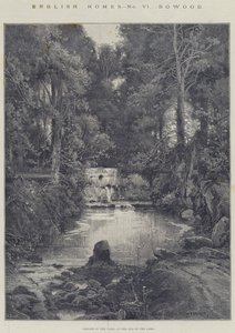 English Homes, Bowood, Cascade in the Park, the End of the Lake