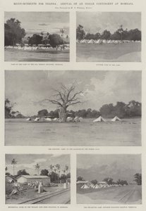 Erősítés Ugandában, egy indiai kontingens érkezése Mombasába alkotó: Charles Auguste Loye