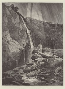 Dargle vízesése, a Powerscourt House területén, York hercege és hercegnője látogatta meg alkotó: Charles Auguste Loye