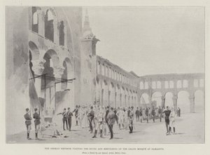 A német császár meglátogatja a romokat és a nagymecset újjáépítését Damaszkuszban alkotó: Charles Auguste Loye