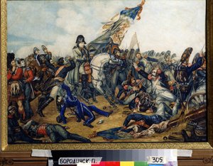 1. Napóleon (1769-1821) a waterlooi csatában (A waterlooi csata) 1815. június 18-án. Charles de Steuben (1788-1856) festménye. Akvarell és tus papírra, 40 x 55 cm