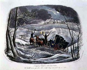 "A vészjelzés, avagy a karácsonyi látogató", metszett R.G. Reeve (fl.1811-37) pub. írta Thomas McLean