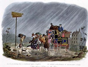 "Egy alkalmazkodó viteldíj, vagy vitézség a kényelem előtt", metszett R.G. Reeve (fl.1811-37) pub. írta Thomas McLean