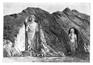 Kolosszális bálványok, Felső-Bamlan-völgy, Afganisztán, 1895.