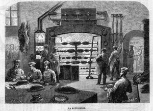 La Rotisserie des cuisines du Palais des Tuileries, 1864-ben. F. Lix és Barbant metszete Moullin rajzából. alkotó: Charles Barbant