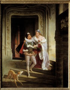 Noirmoutiers márkiné, Charlotte de Beaune Semblancay (1551-1617), aki megpróbálja megkerülni I. Lotaringiai Henriket, Guise hercegét, akit Balafre-nak hívtak (1550-1588), hogy elmenjen a Blois államok gyűlésére, mielőtt meggyilkolták (1588) a B kastély alkotó: Charles Barthelemy Durupt