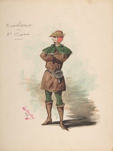 Jelmeztervezés próbakőhöz [a], Jelmezek és kiegészítők leíró lapja..., 1889.