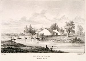 A Fehér Ház a Lea folyó partján, Hackney Marsh, London, 1830 alkotó: Charles Bigot