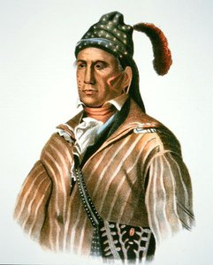 Menawa, a Creek népének főnöke, egy 1826-os festményről (színes litó)