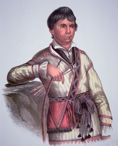 Mistippee, Yholo-Micco, a Creek People főnökének fia, az 1826-os festményről (színes litó)