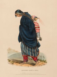 CHIPPEWAY WOMAN  CHILD, az Észak-Amerika indián törzseinek történetéből alkotó: Charles Bird King