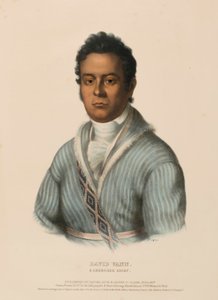 DAVID VANN. A CHEROKEE CHIEF., az Észak-Amerika indián törzseinek története című könyvből. alkotó: Charles Bird King