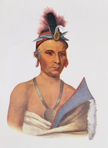 Keesheswa vagy „a Nap”, rókafőnök, 1837 körül, illusztráció a „The Indian Tribes of North America, Vol.2”, Thomas L. McKenney és James Hall, pub. írta John Grant
