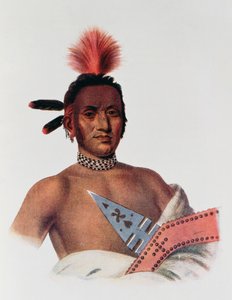 Moa-Na-Hon-Ga vagy „Great Walker”, iowai főnök, 1824, illusztráció a „The Indian Tribes of North America, Vol.1”, Thomas L. McKenney és James Hall, pub. írta John Grant