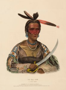 TO-KA-CON. A SIOUX CHIEF., az Észak-Amerika indián törzseinek története c. könyvből alkotó: Charles Bird King
