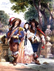 A kihívás: egy hölgy, aki beavatkozik két Cavalier közé, 1862