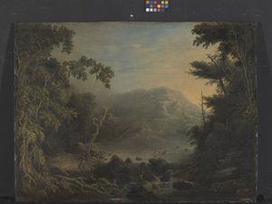 A Moose Hunter (olaj a panelen) alkotó: Charles Codman