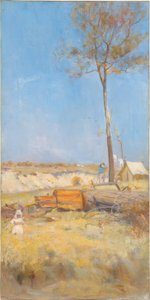 Déli nap alatt (fahasító tábor) alkotó: Charles Edward Conder