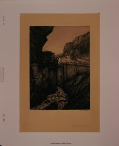 Pont-en-Royans bejárata (b) feladat alkotó: Charles Cottet
