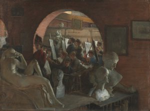 Egy fülke a Művészeti Diákok Ligájában alkotó: Charles Courtney Curran