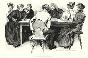 Dámajáték Münchenben (litográfia) alkotó: Charles Dana Gibson