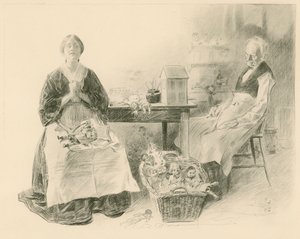 Caleb Plummer és lánya alkotó: Charles Dana Gibson
