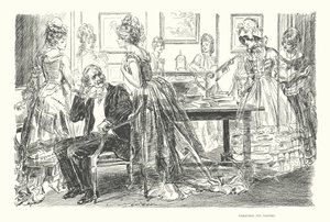 Karácsony esti látogatók (litográfia) alkotó: Charles Dana Gibson