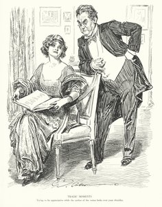 Tragikus pillanatok, Próbálj hálás lenni, miközben a versek szerzője átnéz a vállad felett (litho) alkotó: Charles Dana Gibson