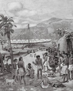 Korai kereskedelem Egyiptomban (litográfia) alkotó: Charles Daniel Ward