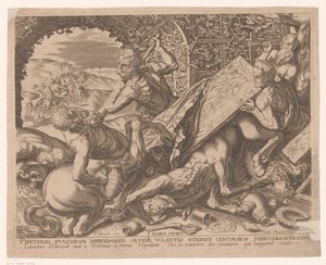 Herkules megöli Eurytion kentaurt Hercules munkái Frans Floris után (sorozat címe)