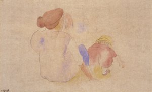 (Nő a gyerekkel piros öltönyben) alkotó: Charles Demuth