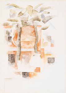 Házak fákon át, 1918 (wc) alkotó: Charles Demuth