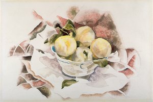 Csendélet, őszibarack, 1922 körül (akvarell grafit felett, papíron)