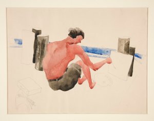 A művész a tengerparton vázlatkészítés alkotó: Charles Demuth
