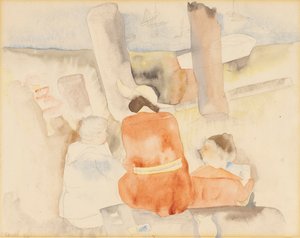 Három alak vázlatokat készít alkotó: Charles Demuth
