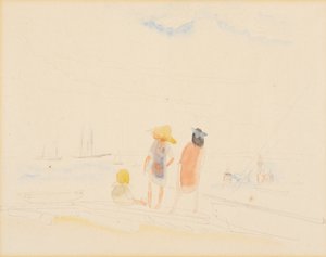 Két nő és gyermek a tengerparton alkotó: Charles Demuth