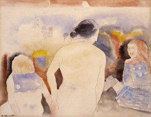 Cím nélkül (Fekete hajú nő és két gyermek) alkotó: Charles Demuth