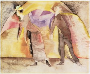Vaudeville - Nő és férfi a színpadon, 1917 (wc papíron) alkotó: Charles Demuth