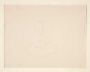 Nő ül a tengerparton, valószínűleg Provincetownban alkotó: Charles Demuth