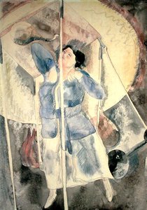 Nő bokszzsákkal (akvarell papíron) alkotó: Charles Demuth