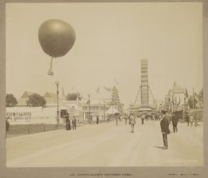 Fogságban lévő léggömb és óriáskerék, Kolumbiai Világkiállítás, Chicago alkotó: Charles Dudley Arnold