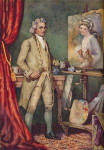 George Romney – Munka közben kedvenc modelljének képén, c1925 alkotó: Charles Dudley Tennant