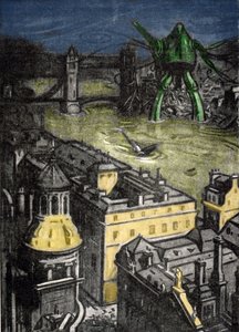 Illusztráció: Mr. Dudouyt Herbert George Wells (1866-1946) „A világok háborúja” című regényéhez. alkotó: Charles Dudouyt